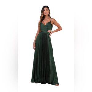 Got the Glam Emerald Green Pleated Cutout Maxi Dress size XL